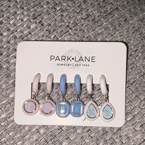 Park Lane Blue and White Hoop Earring Set